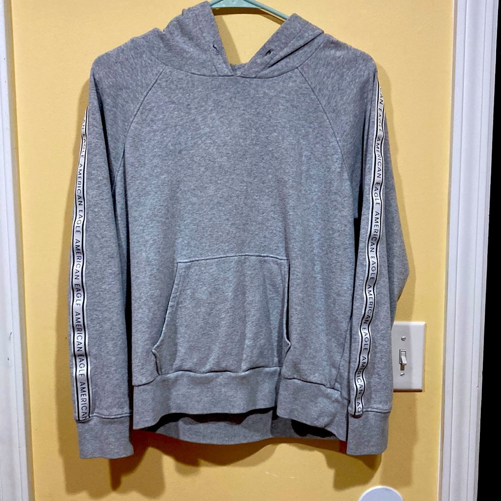 Gray gently worn American eagle hoodie size small